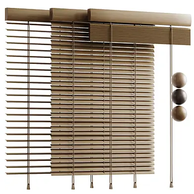 Wood Roller Blind  Деревянные рулонные жалюзи 02