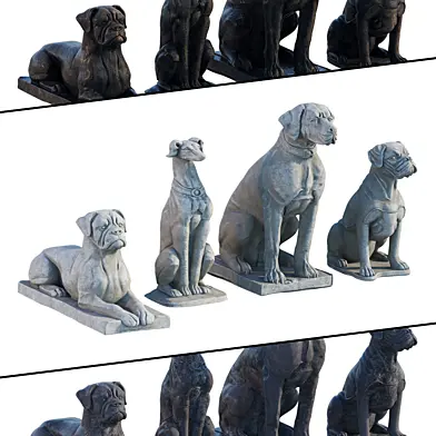 Garden dog statue