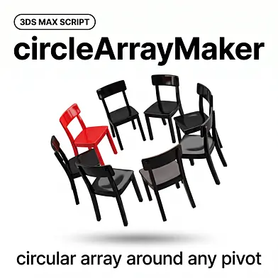circleArrayMaker — builds circular array around pivot 3ds max script