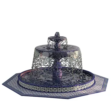 Moroccan Blue Mosaic Zellige Tiered Water Fountain 1266