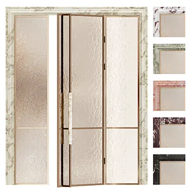 Glass metal door with a long handle