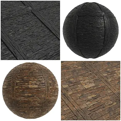 FB1236 stonearc Rustic Stacked Stone Wall Collect covering | PBR | 2mat | 4K