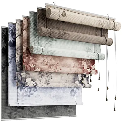 Wooden Bamboo Roller Blinds with Multi Material Variations