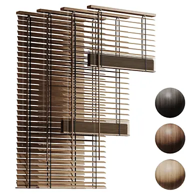 Folding wooden blinds 07, Складывающиеся деревянные жалюзи