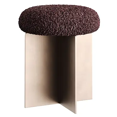 Modern Boucle Milan Stool by House of Leon