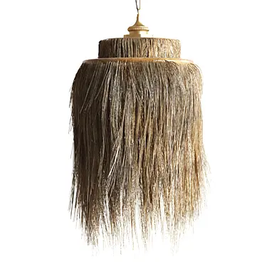 Large Boho Raffia Straw Shaggy Pendant Lamp 1301