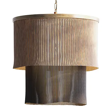 Modern Two Tier Ribbed Cord Drum Pendant Light 1302