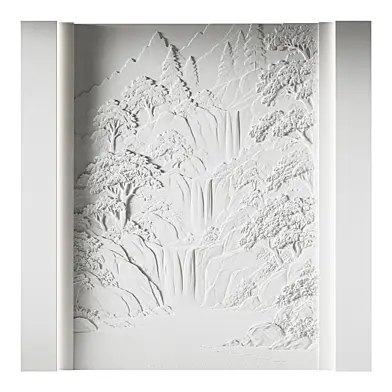 163 Decorative plaster 3D panel 120 Bas-relief "Waterfall"