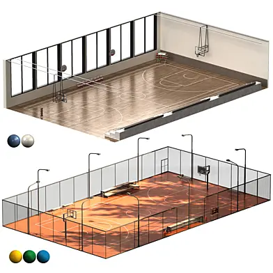 Basketball Court – Indoor & Outdoor Sports Court with 5 Color Variations