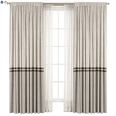 Modern Two Tone Curtains with Sheer – Vol 27