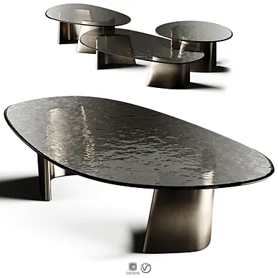 ACHILLE PREMIUM Glass Oval Coffee Table