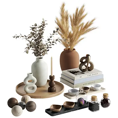Decorative Set 25 Faux Pampas and Eucalyptus