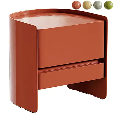 Integrated Curved Matte Drawer Nightstand
