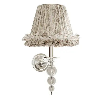Brass Wall Sconce with Scalloped Fabric Shade_Vol5