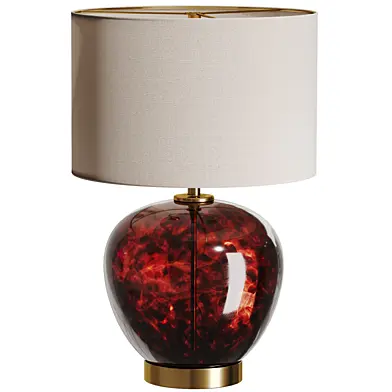 Настольная лампа с черепаховым узором Pacific Brown Lucien Tortoiseshell Glass Table Lamp