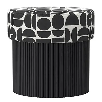 Boto Storage Ottoman Black & White by Zuo Modern