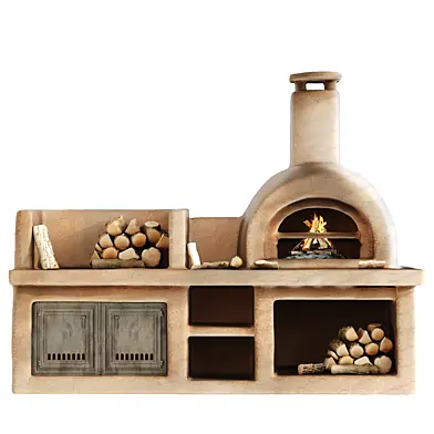 Traditional Southwest Adobe Cooking Stove Fireplace 1345