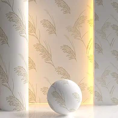 Beige Pampas Grass Floral