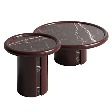 Moonrise Round Rosso Levanto marble Coffee Table corona