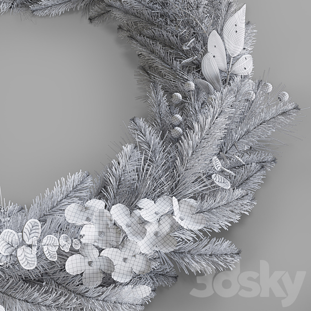 Hydrangea Christmas Garland in Gold