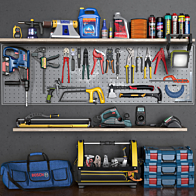 garage tools set 4 3D