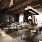 Дизайн интерьера летнего дома в стиле Chalet