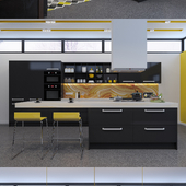 Yellow$black kitchen