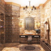 Bathroom. 3DMax, v-ray, PS))