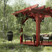 Wood pergola