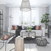 Living room in Scandinavian style