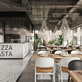 Contemporary pizza-pasta restaurant in Almaty, Kazakhstan