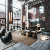 industrial style living room