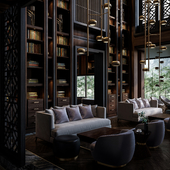 Renders by photos of Lobby Lounge Puli Hotel in Chengdu, China (сделано по референсу)