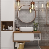 Grey|wood bathroom