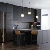 Black modern kitchen