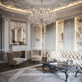 Neoclassical living room interior 01