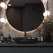 Bathroom in dark colors