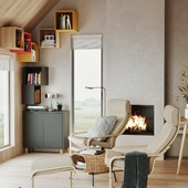 Living room with stylish storage solutions (сделано по референсу)