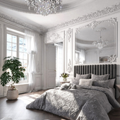 Спальня белая классика. Bedroom white classic