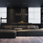 Modern dark interior apartment