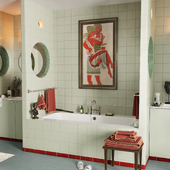 GREEN MODERN RETRO BATHROOM