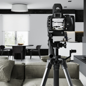 Living Room.Black & White.