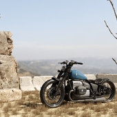 Motorcycle in the desert.