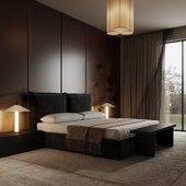 Dark Bedroom Interior