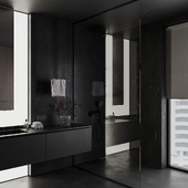 Contemporary dark bathroom