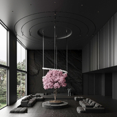 New living room of minimalist villa