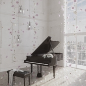 flowers, music and cat