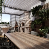 terrace render 3d max +AI