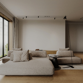 Minimalist Livingroom : Daylight to Nighttime Cinema