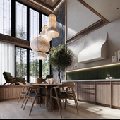 Wabi-Sabi Kitchen and Living Room